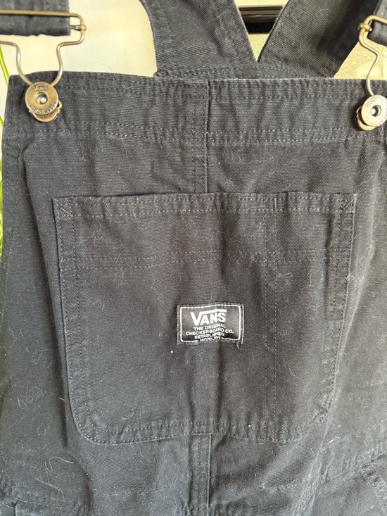 Vans Black Bib Short Overalls MEDIUM - Picture 2 of 11